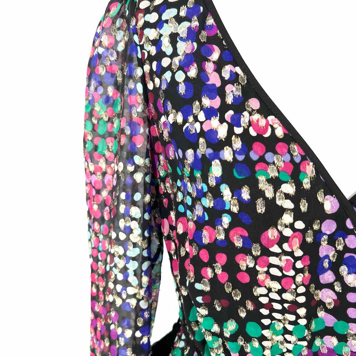 Kate Spade Women's Confetti Multi-black Size 4 Pleated Spotted Dress