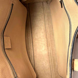 Gucci Jackie Soft Piston Lock Beige Pebbled Grained Leather Made in Italy Tote