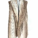 Charlie Paige Women's Gray Size S/P Shawl Collar Faux Fur Vest