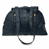 MCM Coated Canvas Black Half Dome Visetos Shoulder Bag