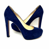 Prada Women's Blue Size 39/8.5 Platform Suede Pumps