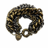 Giles & Brother Two-tone Layered 7" Chain Bracelet