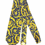 GIANNI VERSACE Silk Blue Yellow Filigree Necktie