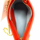 Senreve Mini Atlas Pochette Red Shoulder Pebbled Leather Clutch