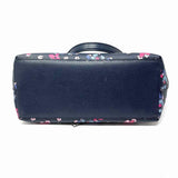 Coach Coated Canvas Navy Zip Top Floral Tote