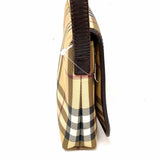 Burberry Coated Canvas Beige Flap Check Shoulder Bag