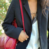 HOBO INTERNATIONAL Red Convertible Sling Lace Leather BackPack