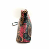 Brahmin Kayla Multi Caladesi Multi-Color Wristlet Snake Embossed Leather Clutch