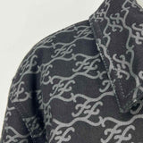 Fendi FF-Karligraphy Women's Black Size M Bomber Canvas Monogram Jacket