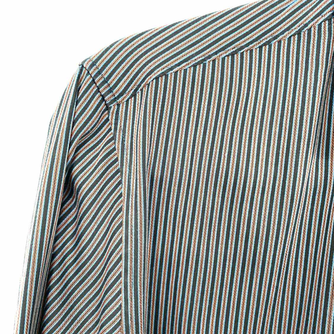 Robert Graham Men's black/orange Size S Stripe Button Down Long Sleeve Shirt