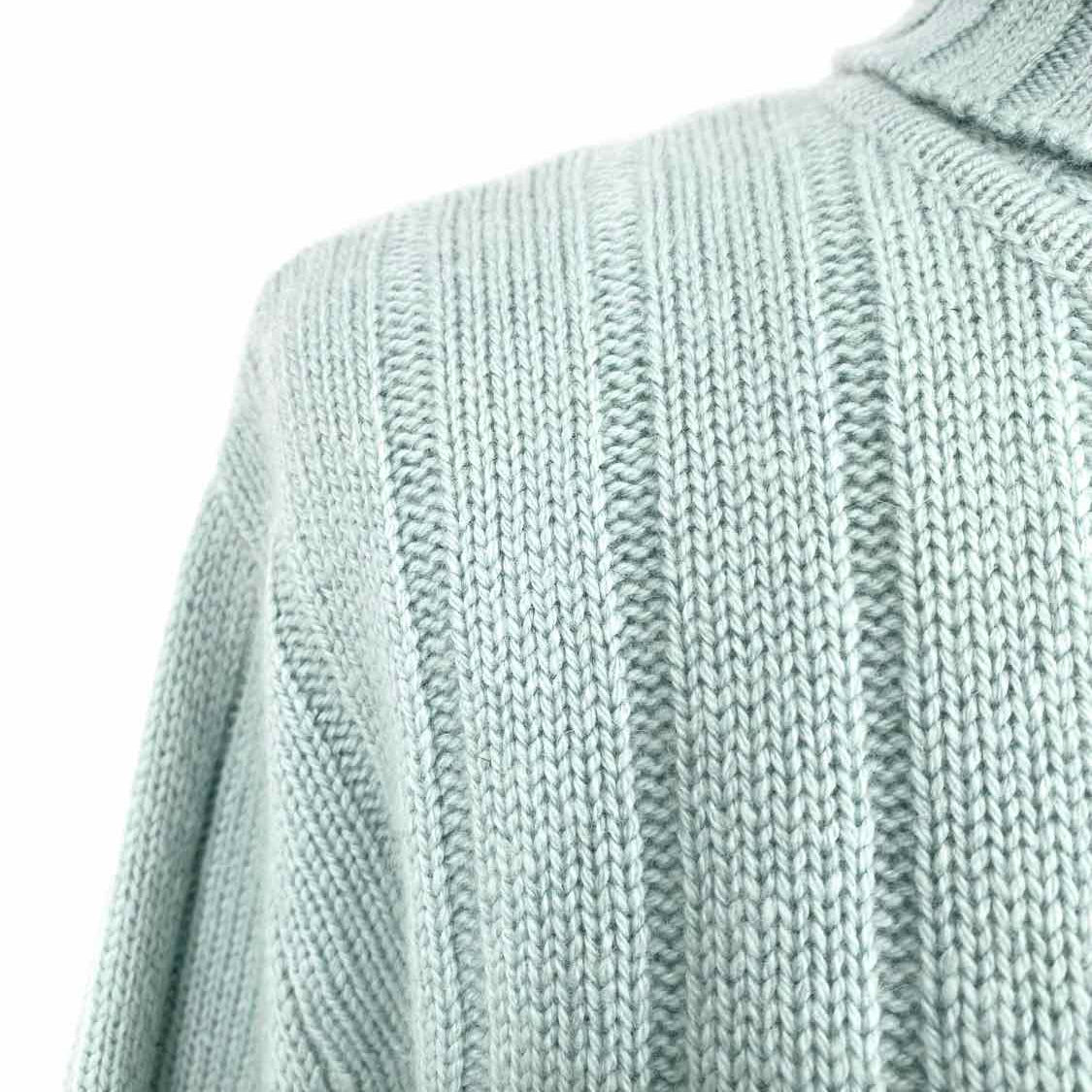 Charter Club Women's Teal Size M Turtleneck 2 Ply Cashmere Cable knit Sweater