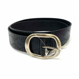 FRYE Black Geometric Leather Belt