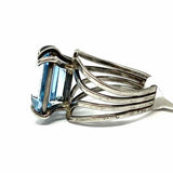 Estate size 7 .925 Sterling Light Blue Aquamarine Ring
