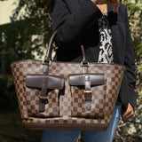 LOUIS VUITTON 2005 Manosque GM Brown Damier Ebene Made in France Tote