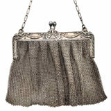 Silver Kisslock Filigree Chainmail Clutch