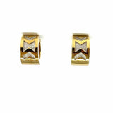 Estate 14K 585 Yellow Gold Huggie Chevron Earrings