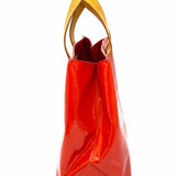 LOUIS VUITTON 2003 Reade PM Red Mini Monogram Vernis Leather Tote