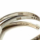 size 7.5 .925 Sterling Silver Layered Triple Band Cubic Zirconia Ring
