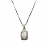 Judith Ripka 925 Sterling Silver Pendant 17" Oval Crystal Necklace