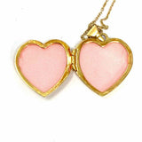 Estate 14K Yellow Gold .75" Heart Shape Locket 18" Necklace