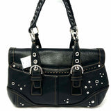 Coach Limited Edition Hampton Y2K No. F0793 Black Tote Studded Leather Satchel