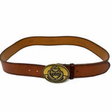 Lauren by RL Y2K Vintage Brown Crest Leather Belt
