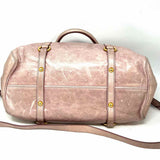 miu miu Bow Vitello Lux Pink Leather Made in Italy Satchel