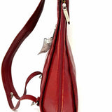 HOBO INTERNATIONAL Red Convertible Sling Lace Leather BackPack