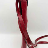 Red Flap Asymmetrical Leather Made in France Crossbody