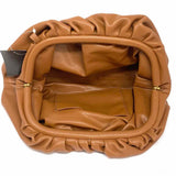 Brown Dumpling vegan leather Clutch