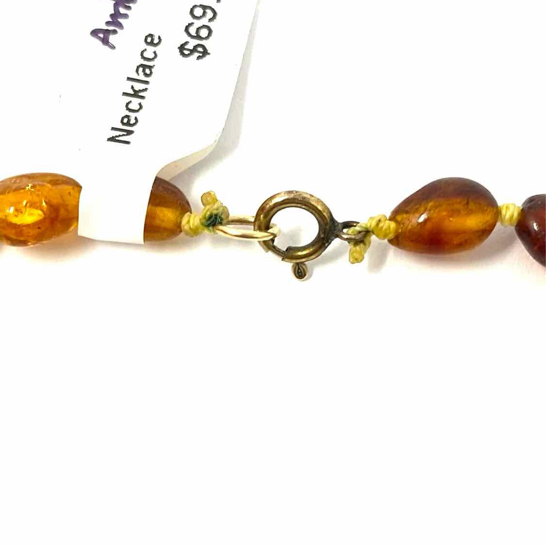 14K Gold-filled Amber Beaded 18 in Knotted Amber Necklace