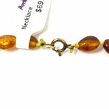 14K Gold-filled Amber Beaded 18 in Knotted Amber Necklace
