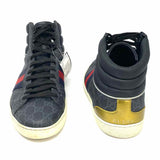 Gucci Ace Men's Charcoal Shoe Size 12.5 High Top Coated Canvas GG Sneakers