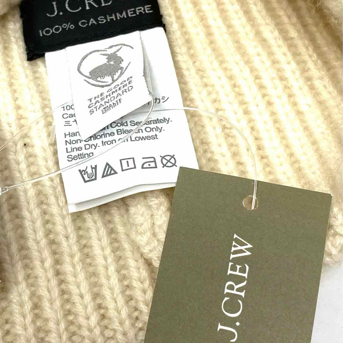 J Crew Cashmere Cream Knit Beanie
