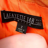 Lafayette 148 Women's Orange Size 2 Mock Neck Linen Blend Blazer