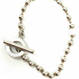 Gucci 925 Sterling Silver Ball Chain Toggle Clasp Bracelet