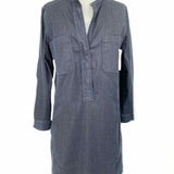 Vince Women's Dark Blue Size 4/s Long Sleeve Denim Mini Dress