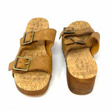 Kork-Ease Women's Light Brown Size 9 Clog Leather Platform Sandals