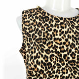 Michael by Michael Kors Women's Brown Size 3 Pleated Leopard Print Dress