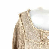 Magnolia Pearl Love Label Potters Women's Beige Size L Burlap Jacket
