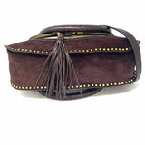Chloe 2017 Marcie Medium Double Carry Brown Saddle Bag Studded Shoulder Bag