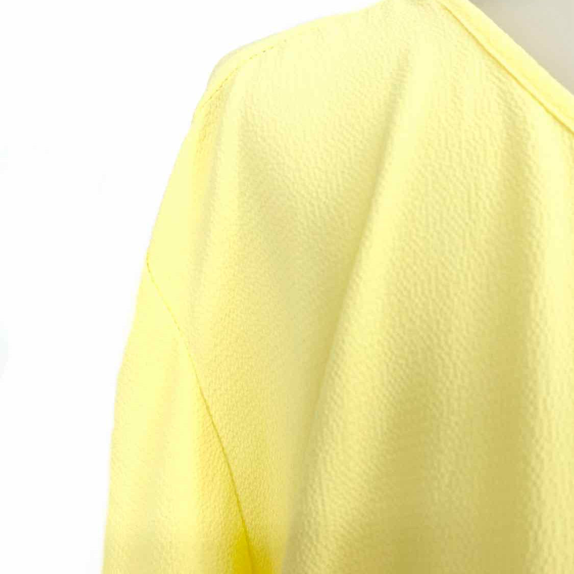 eloquii Women's Yellow Size 22 Blouse Ruffled Short Sleeve Top