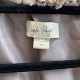 Charlie Paige Women's Gray Size S/P Shawl Collar Faux Fur Vest