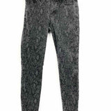 FRAME Women's Black Size 26 Skinny Snake Print Jeans