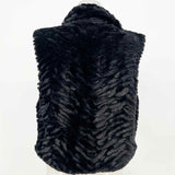 Costa Blanca Women's Black Size M Collared Faux Fur Vest