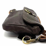 Magali Designs Brown Flap O Ring Leather Waist Bag