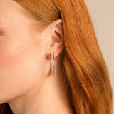 Mom Baguette Maxi Hoop Earrings