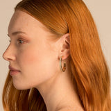 Mom Baguette Maxi Hoop Earrings