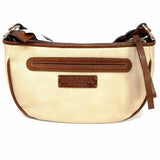 Brighton Coated Canvas Beige Crescent Shoulder Bag