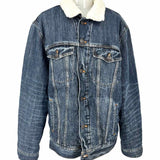 Madewell Men's Blue Size M Button Down Denim Sherpa Jacket